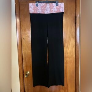 Victoria's Secret Black and Pink Wide Leg Pants